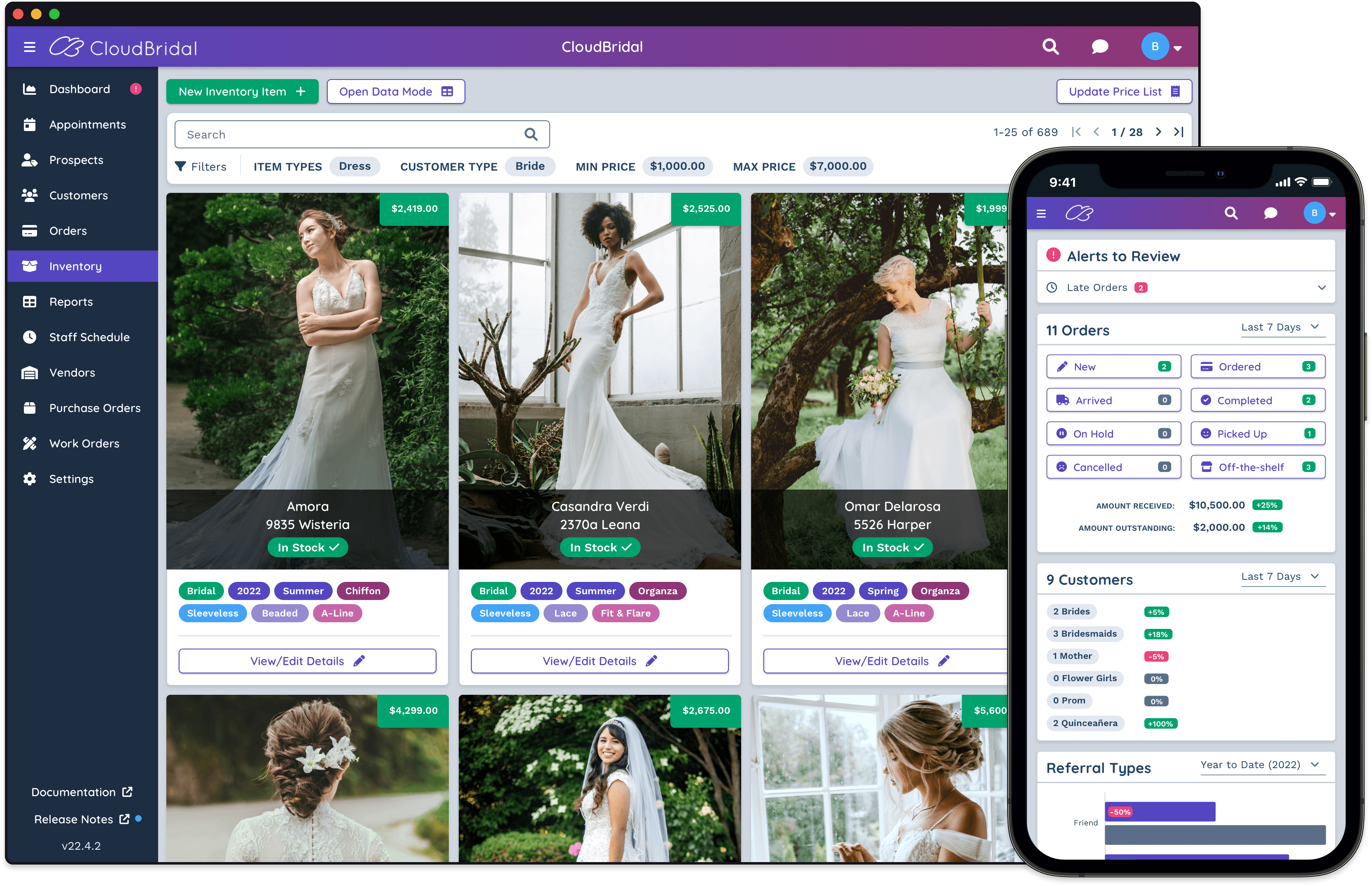 CloudBridal All Inclusive Bridal Shop Software 30 Day Free Trial