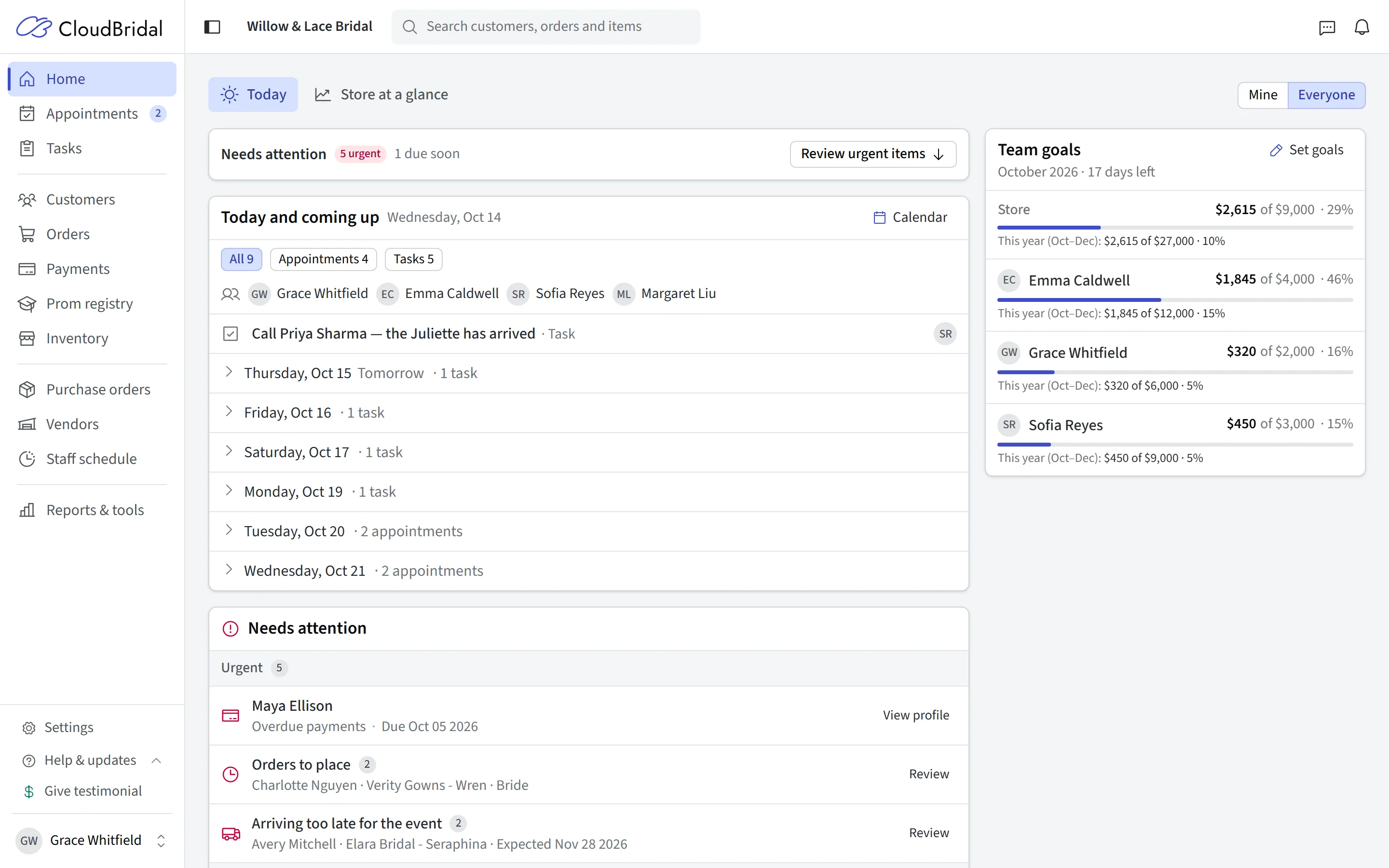 Screenshot for CloudBridal v26.10.1: A New Home, a Scheduling Assistant, and Reworked Orders