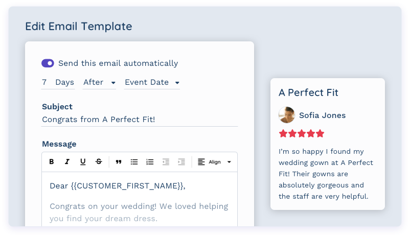 Creating an automated email template