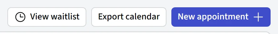 The Export calendar button above the calendar