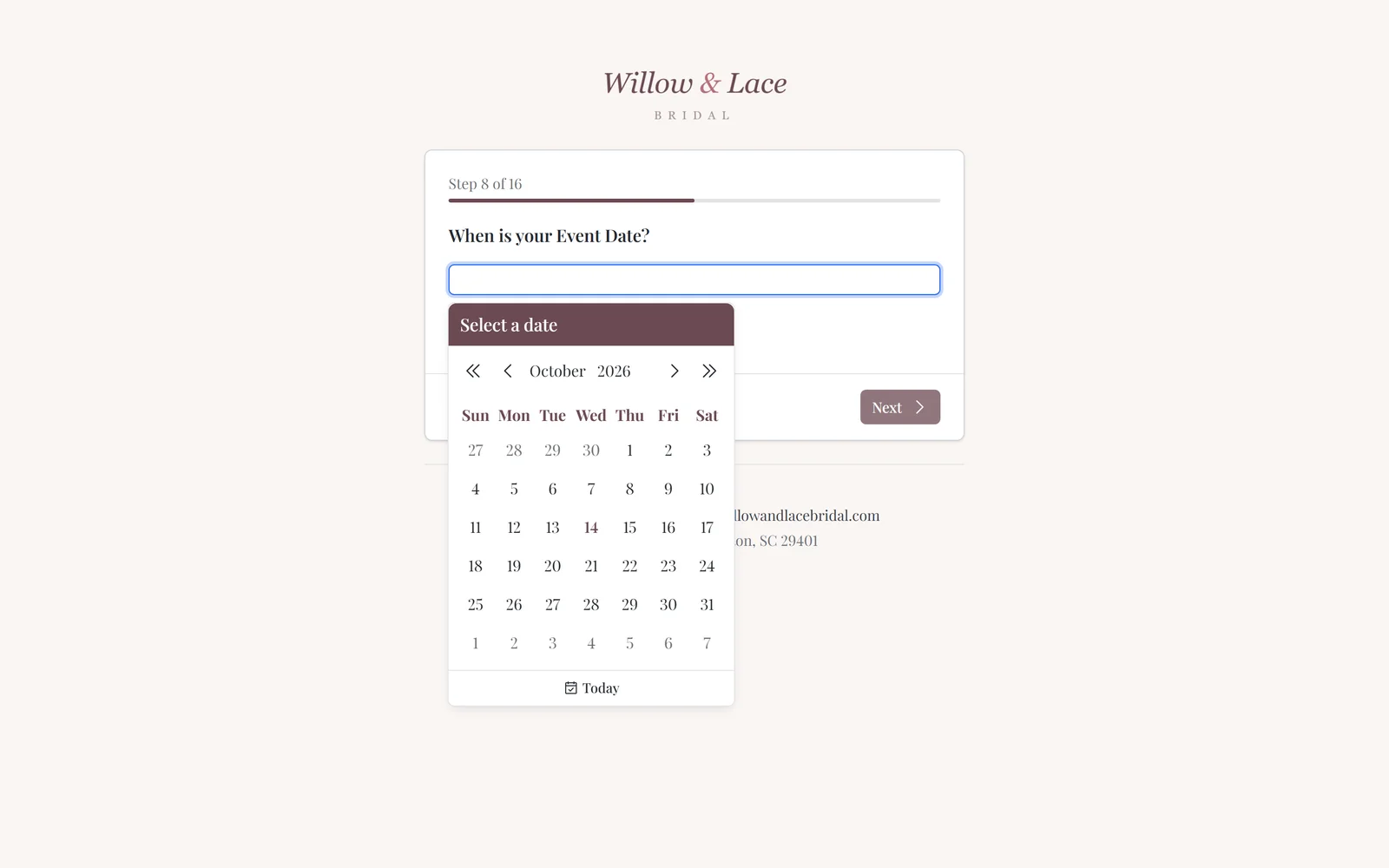 A customer filling in the pre-registration form